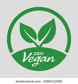 Vegan vector icon. Organic, bio, eco symbol. Vegan, no meat, lactose free, healthy, fresh and nonviolent food.