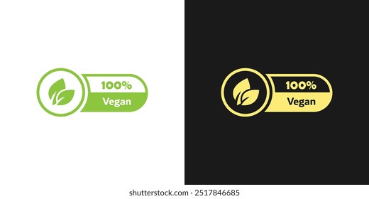 Icono de Vector vegano. Orgánico, bio, eco símbolo. Vegano, sin carne, sin lactosa, comida saludable, fresca y no violenta. Logotipo, emblema, pegatina o letrero del producto vegano.