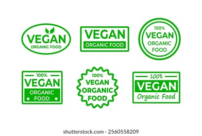 Vegan vector icon. Organic, bio, eco symbol. Round green vector illustration with leaves for stickers, labels and logos.