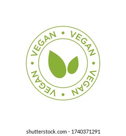 Vegan vector icon. Round an green symbol