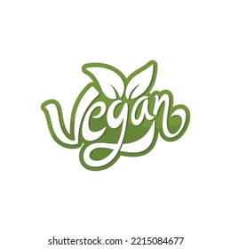 Vegan vector illustration with leaves