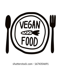 Vegan vector illustration on a white background. Bio, Ecology, Organic logos and badges, labels, tags. Vector illustration for design.
