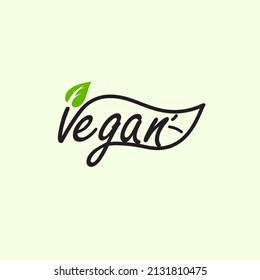 Vegan Vector Lettering Sign Illustration.