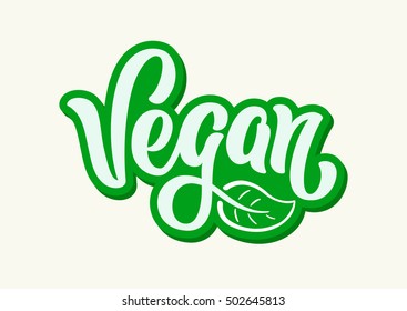 Vegan Vector Lettering Sign Illustration.