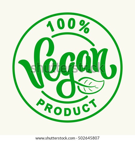Vegan Vector Lettering Stamp Illustration.