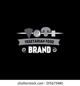 Vegan vector logo design template