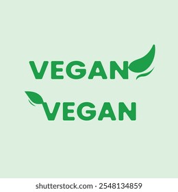 Vegan vector logo Green design, eco-friendly business symbol, nature concept illustration