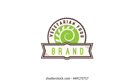 Vegan vector logo template. Vegetarian sign. Fresh vegetables logo. 