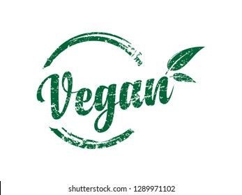 Vegan Vector Stamp Illustration