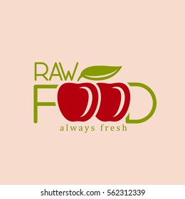 Vegan or vegetarian badge. Healthy food logo template