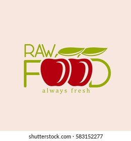 Vegan or vegetarian badge. Healthy food logo template