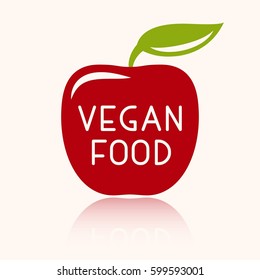 Vegan or vegetarian badge. Healthy food logo template