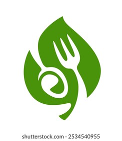 Vegan, vegetarian food icon. Bio, ecology, organic logo badge. Vector illustration design