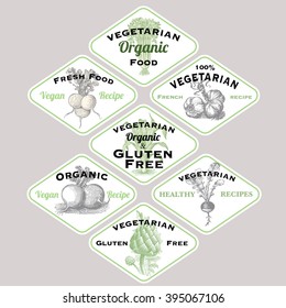 Vegan and vegetarian food labels collection