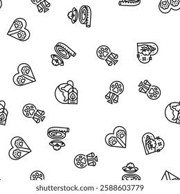 vegan vegetarian food leaf vector seamless pattern thin line illustration