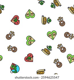 vegan vegetarian food leaf vector seamless pattern thin line illustration