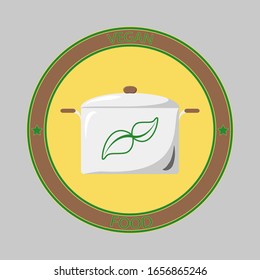 Vegan, vegetarian menu icon illustration design natural