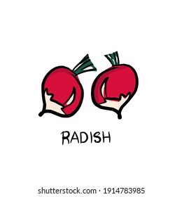 Vegan, vegetarian set of icons with vegetables. Vegetables, mushrooms, roots and fruits. Natural colors. Proper nutrition. Vegetable food. Vector isolated image.
