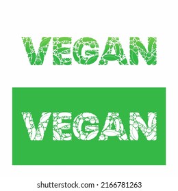 Vegan Vegetarian Text Design Vector