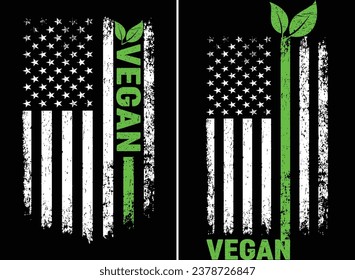 Vegan Vintage USA Flag Design