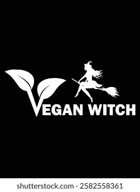 Vegan Witch Halloween Editable Cut File.