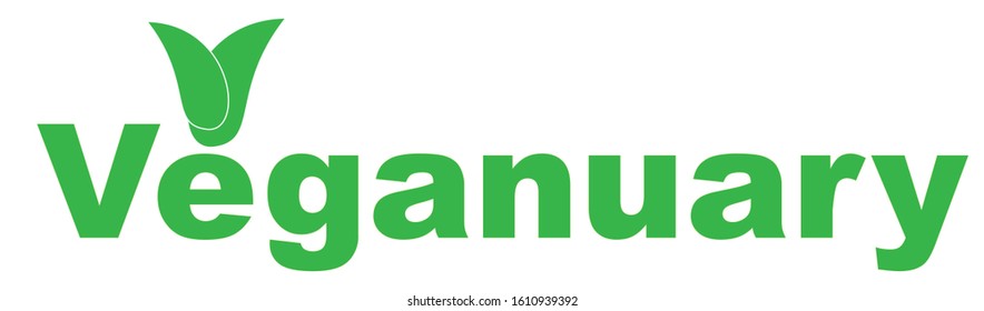 Veganuary text on a white background