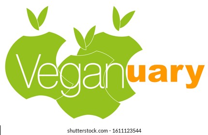 Veganuary Text on a white background