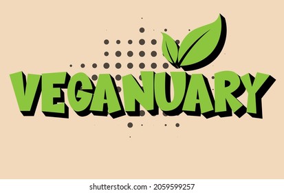 Veganuary Vector Drawing on a light background