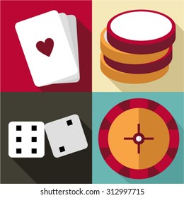 Vegas casino icon set 