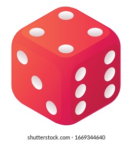 Vegas dice icon. Isometric of vegas dice vector icon for web design isolated on white background