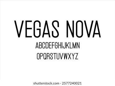 Vegas font for logo and headline. Isolated vector typeset