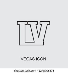 Vegas icon . Editable line Vegas icon from casino. Trendy Vegas icon for web and mobile.