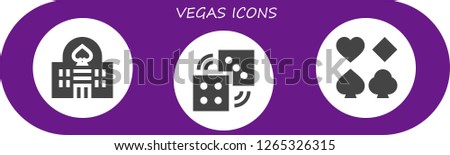  vegas icon set. 3 filled vegas icons. Simple modern icons about  - Casino, Dices, Poker