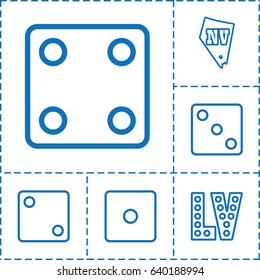 Vegas icon. set of 6 vegas outline icons such as dice