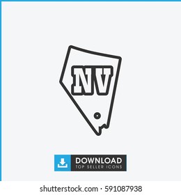 Vegas icon. Simple outline Vegas vector icon. On white background.