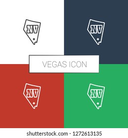 Vegas icon white background. Editable outline Vegas icon from casino. Trendy Vegas icon for web and mobile.