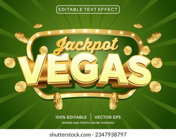 vegas jackpot 3D editable text effect