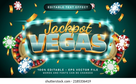 vegas jackpot 3d text effect and editable text effect