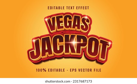 vegas jackpot 3d text effect design 
