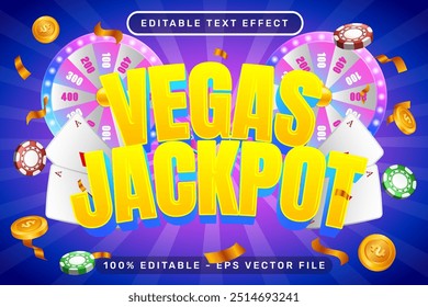 vegas jackpot 3d text effect and editable text effect with light background