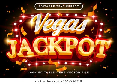 vegas jackpot 3d text effect and editable text effect with light background