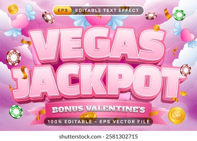 vegas jackpot valentines day 3d text effect and editable text effect