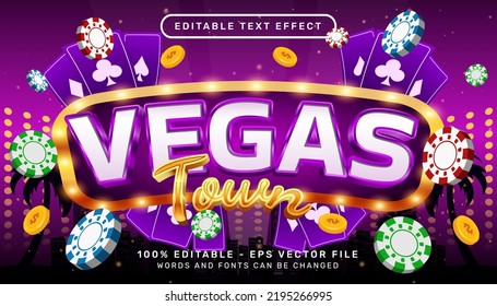 vegas town 3d text effect and editable text effect