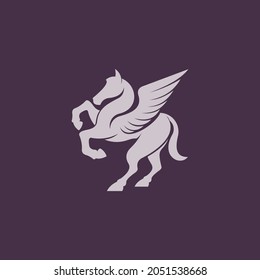 vegasus logo, horse logo, horse and wings logo . vector illustration for logo or icon