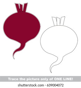 Vegatable Beet. Dot to dot educational game for kids.