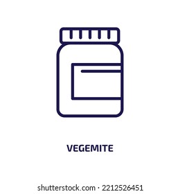 vegemite icon from culture collection. Thin linear vegemite, animal, kangaroo outline icon isolated on white background. Line vector vegemite sign, symbol for web and mobile