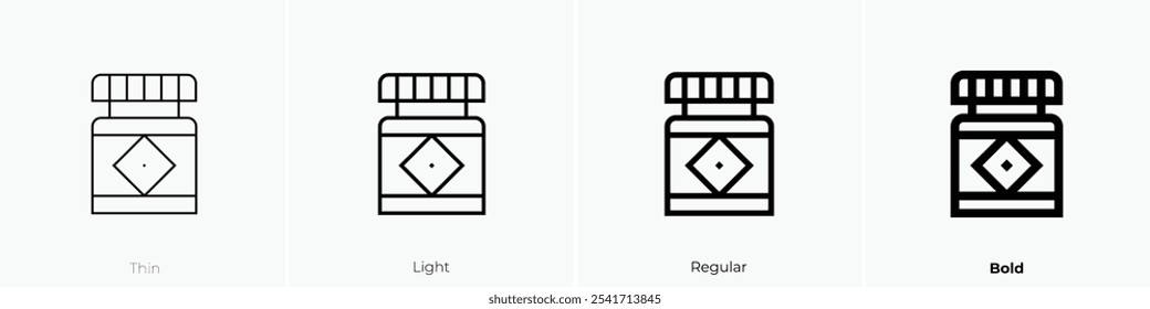 vegemite icon. Thin, Light Regular And Bold style design isolated on white background