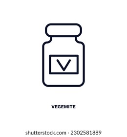 vegemite icon. Thin line vegemite icon from culture and civilization collection. Outline vector isolated on white background. Editable vegemite symbol can be used web and mobile