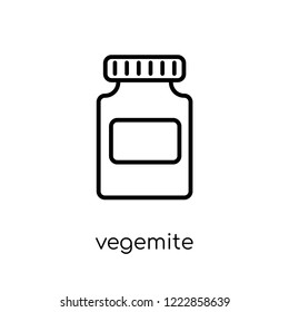 vegemite icon. Trendy modern flat linear vector vegemite icon on white background from thin line Australia collection, outline vector illustration