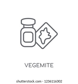 Vegemite linear icon. Modern outline Vegemite logo concept on white background from Culture collection. Suitable for use on web apps, mobile apps and print media.